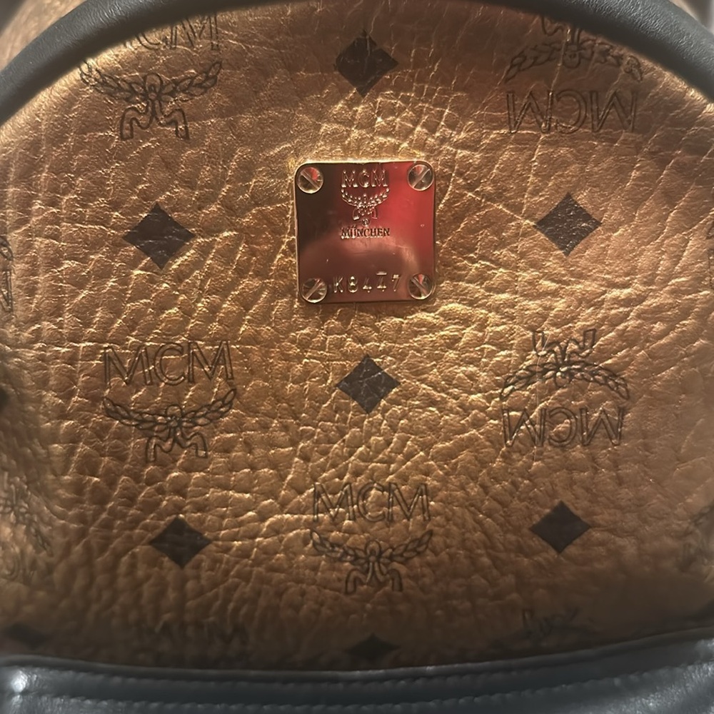 MCM Gold and Black Backpack - Picture 3 of 5